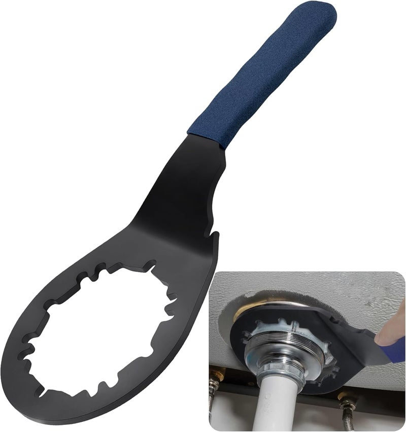 Sporthfish Universal Sink Drain Wrench for Loosen Tighten Strainer Locking Nut Fits All 4-, 6- and 8-tab, Toilet Bathroom Kitchen Sink Wrench - Image 1